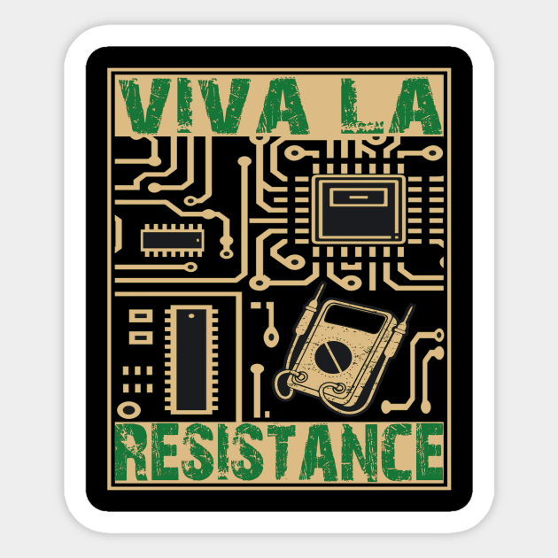 Funny Resistance Electronics Circuit Board Sticker by shirtontour